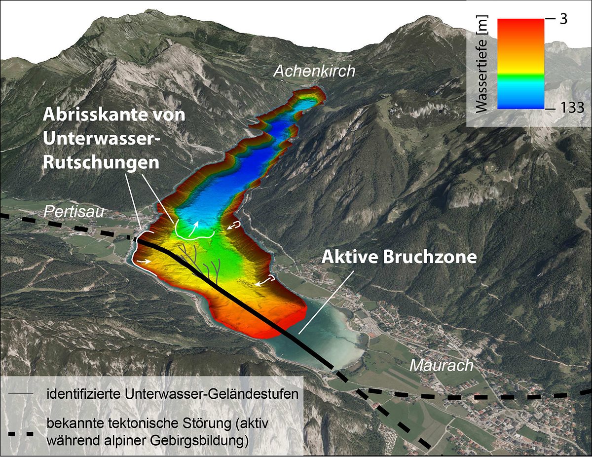 3D-Ansicht der entdeckten Erdbeben-Bruchzone