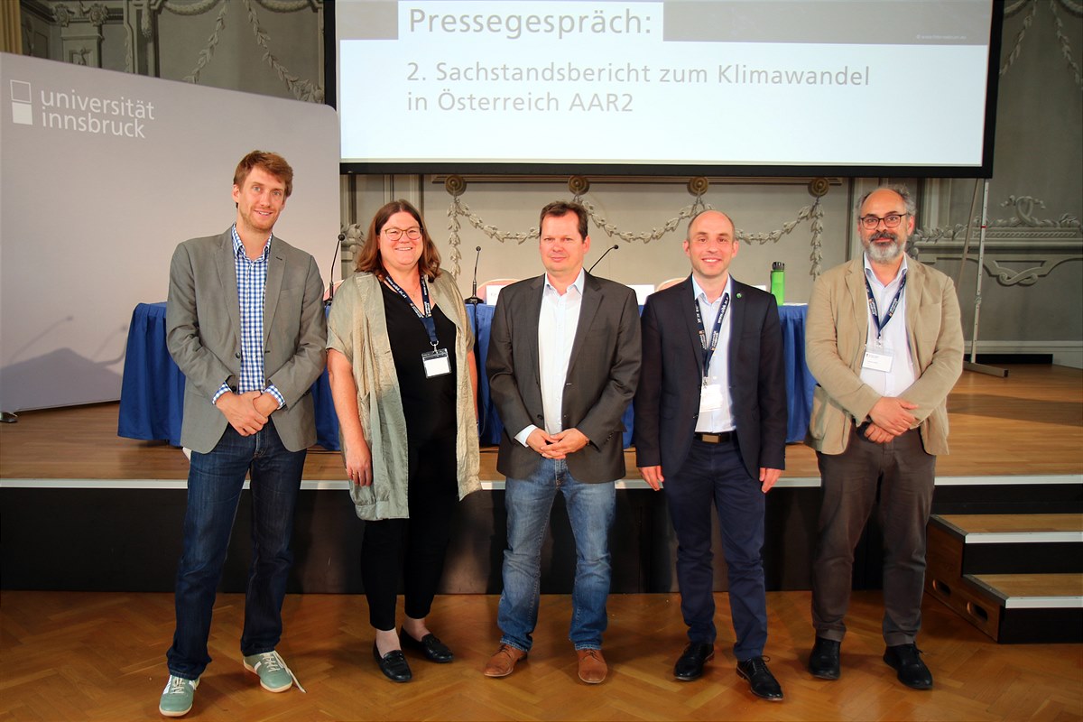 Podium des Pressegesprächs in Innsbruck