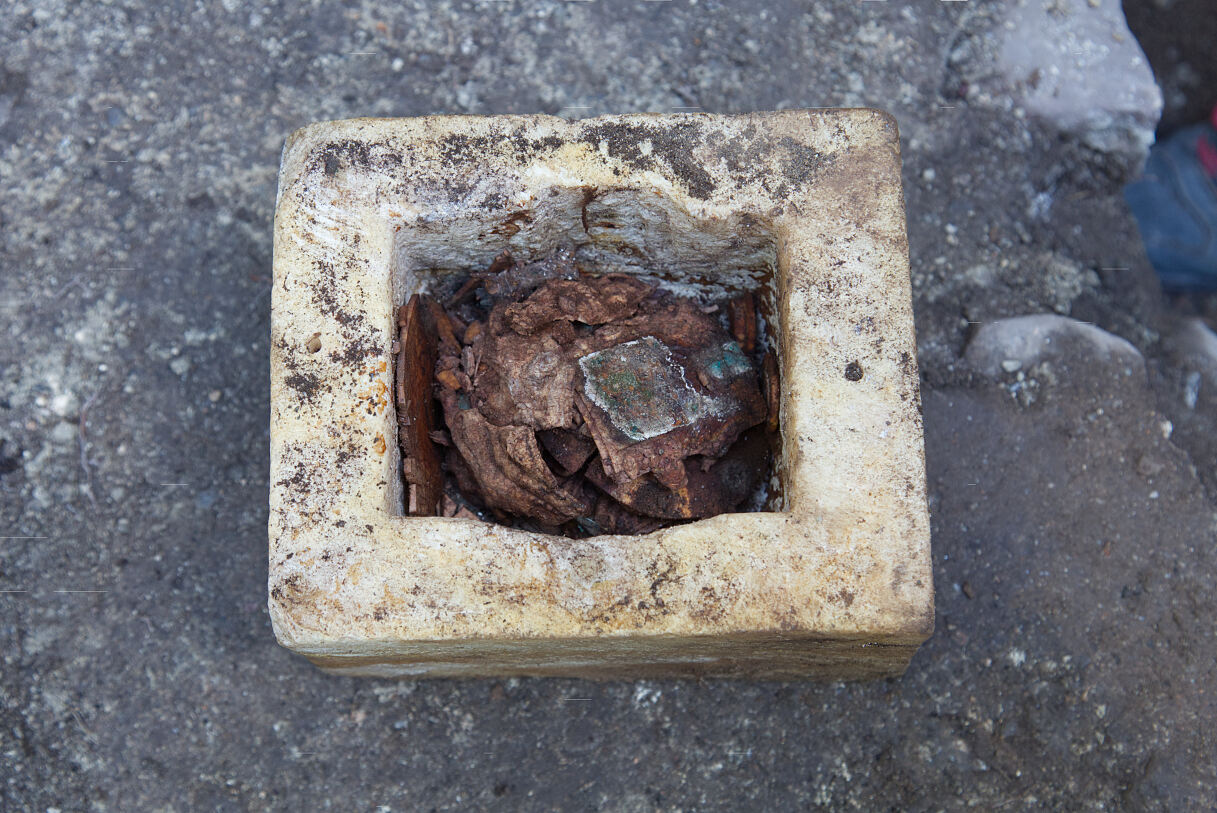 Marble shrine after the find